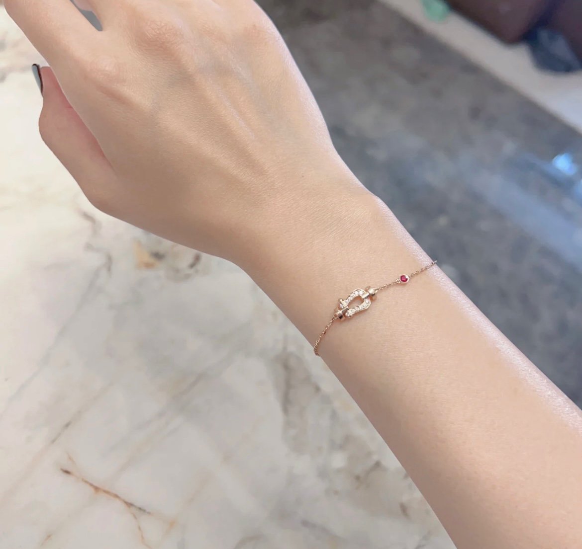 [BLUE TEARS]FORCE 10 DIAMOND CHAIN LINK PINK GOLD BRACELET