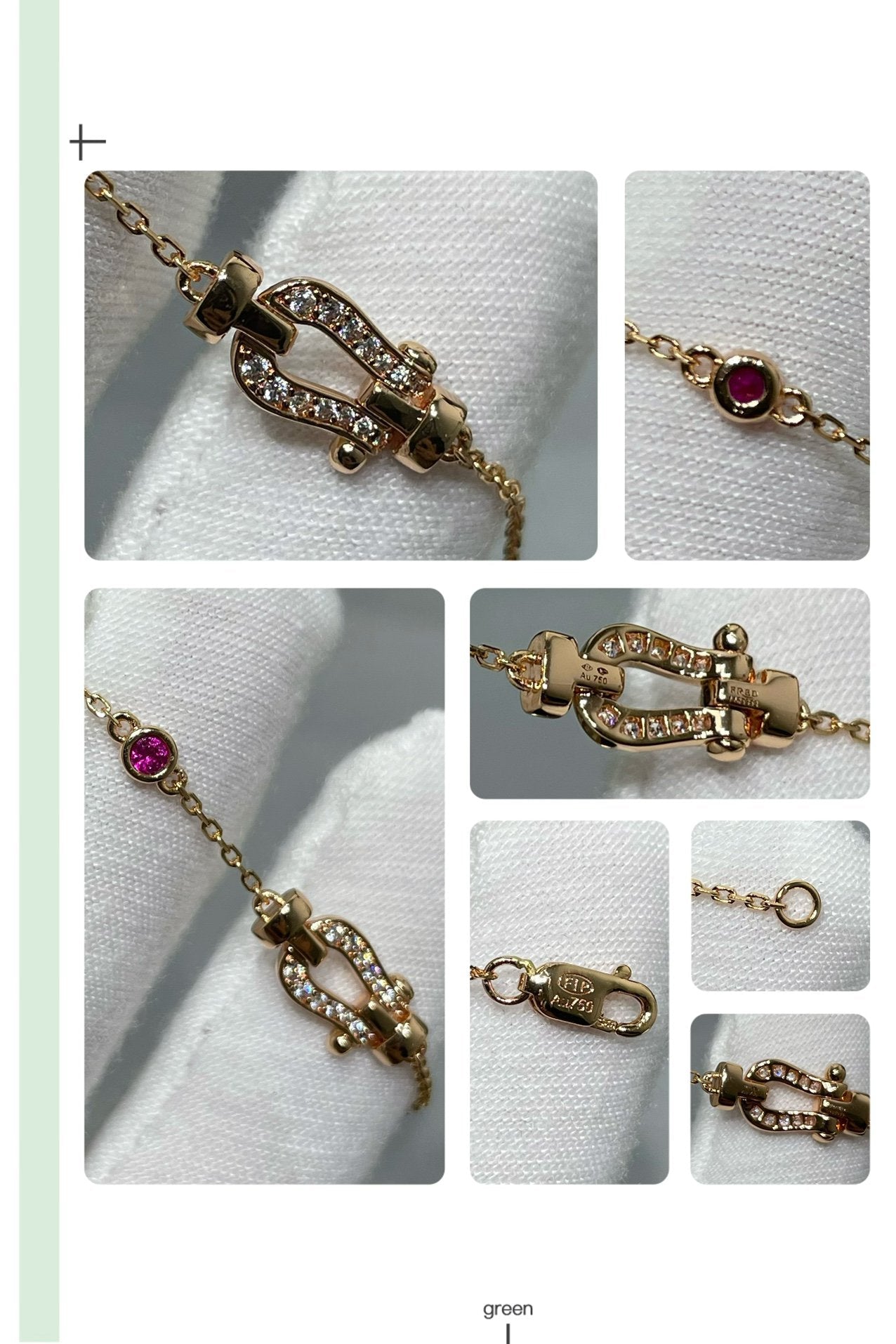 [BLUE TEARS]FORCE 10 DIAMOND CHAIN LINK PINK GOLD BRACELET