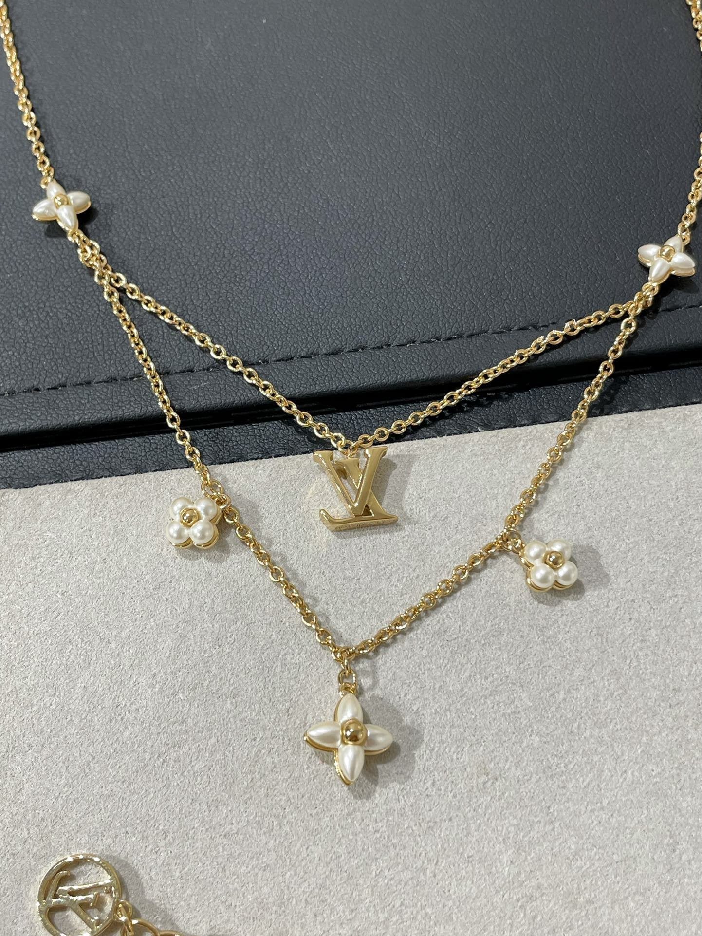 [BLUE TEARS]FLOWERGRAM GOLD MOP DOUBLE ROW NECKLACE
