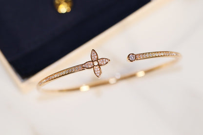 [BLUE TEARS]IDYLLE GOLD OPEN BRACELET DIAMOND PAVED
