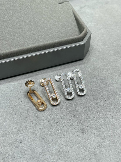[Blue Tears Jewelry]MOVE UNO STUD DIAMOND PAVED EARRINGS