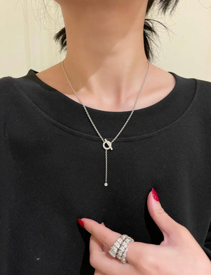[BLUE TEARS]FINESSE SILVER DIAMOND NECKLACE