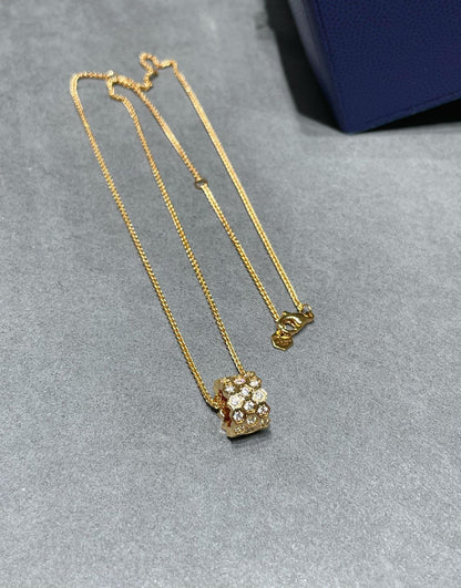 [BLUE TEARS]BEE LOVE DIAMOND PAVED 3 ROW NECKLACE