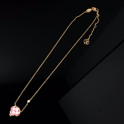 [BLUE TEARS]COLOR BLOSSOM PINK MOP SUN GOLD NECKLACE