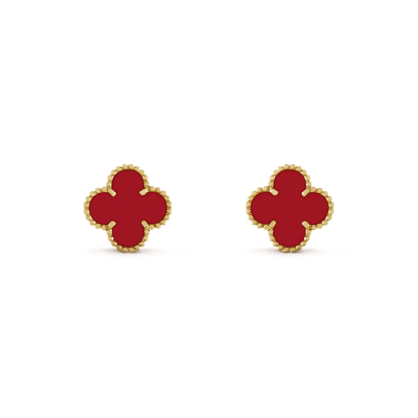 [BLUE TEARS]CLOVER MINI 9.5MM CARNELIAN EARRINGS