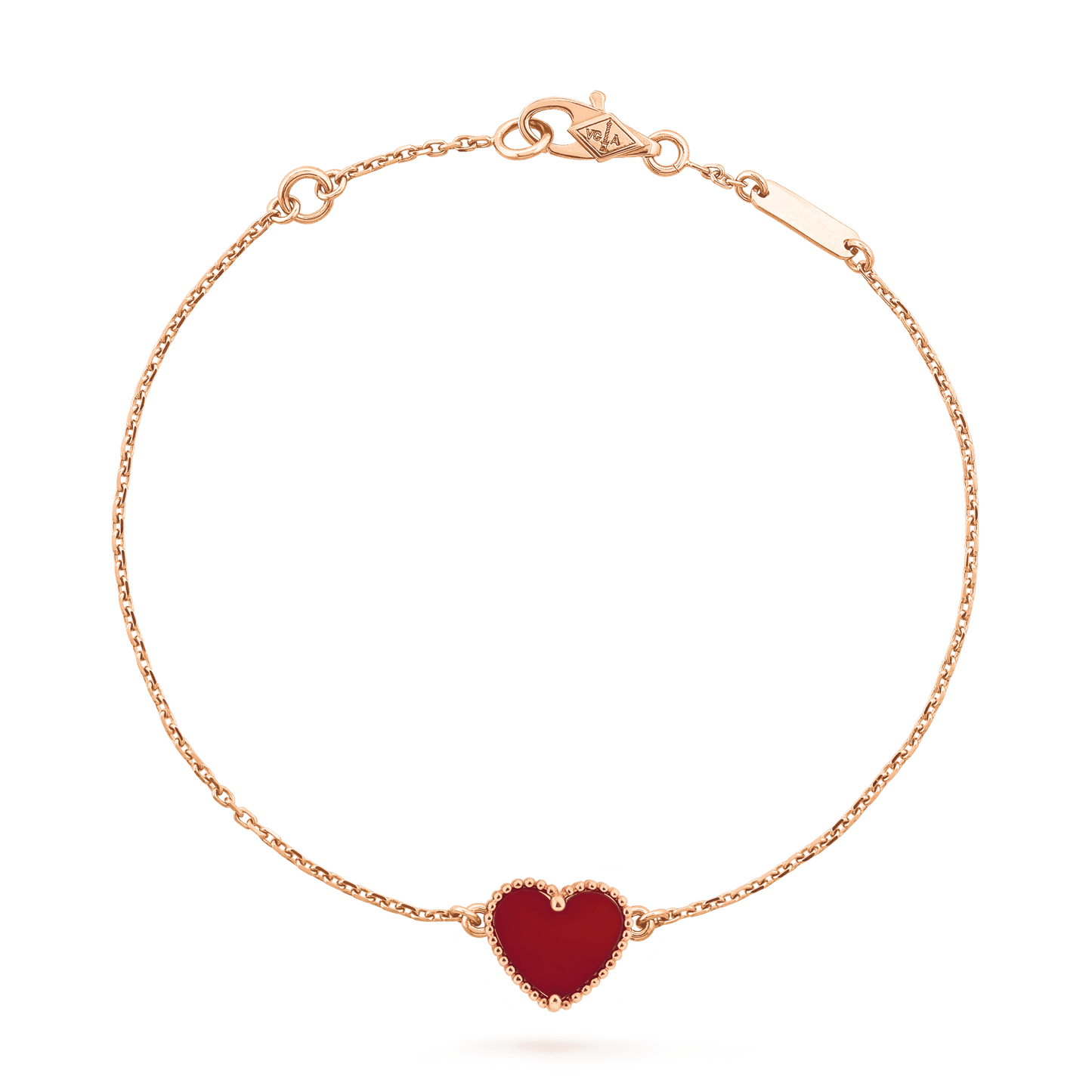 [BLUE TEARS]HEART CARNELIAN PINK GOLD BRACELET