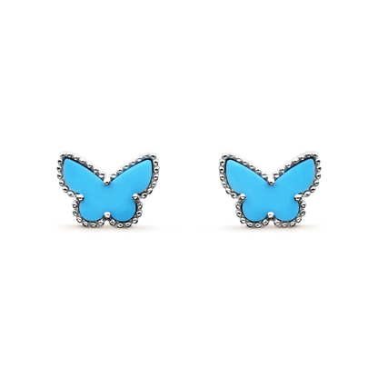 [BLUE TEARS]BUTTERFLY TURQUOISE EARRINGS SILVER
