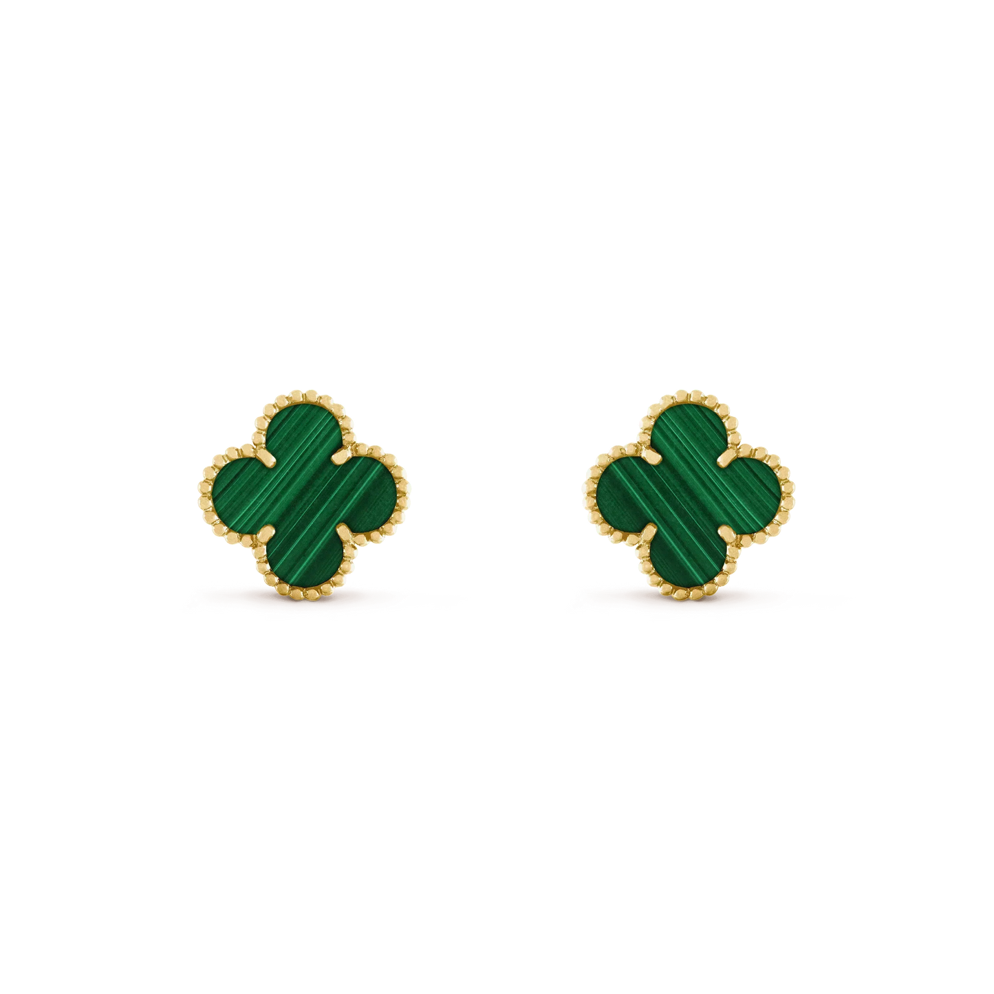 [BLUE TEARS]CLOVER MEDIUM 1 MOTIFS MALACHITE  EARRINGS