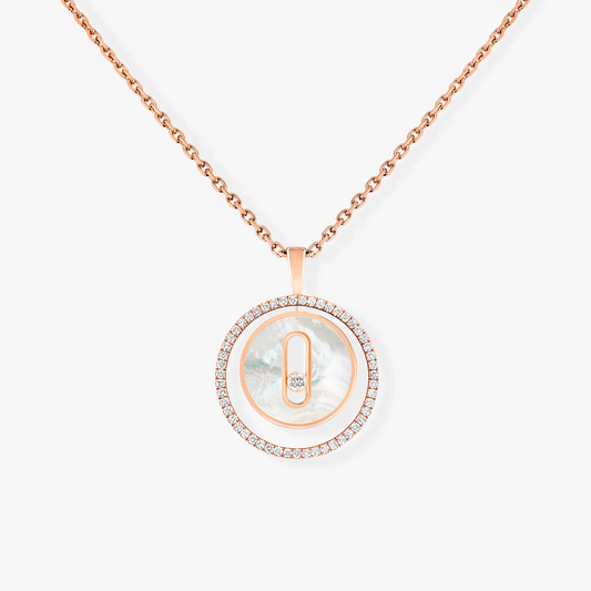 [Blue Tears Jewelry]LUCKY MOVE 1 DIAMOND WHITE MOTHER OF PEARL PINK GOLD DIAMOND NECKLACE