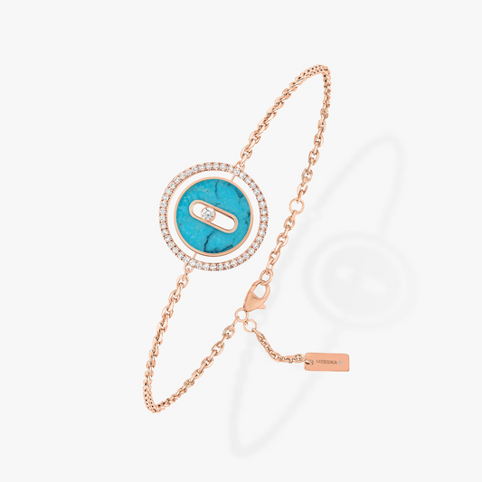 [Blue Tears Jewelry]LUCKY MOVE TURQUOISE PINK GOLD DIAMOND BRACELET