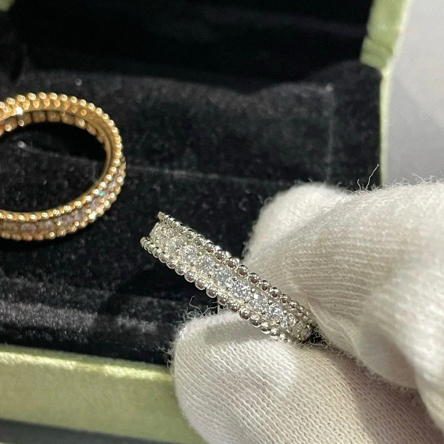 [BLUE TEARS]PERLEE DIAMOND SILVER RING