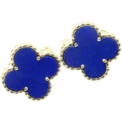 [BLUE TEARS Jewelry ]CLOVER MINI 9.5MM Blue Agate EARRINGS