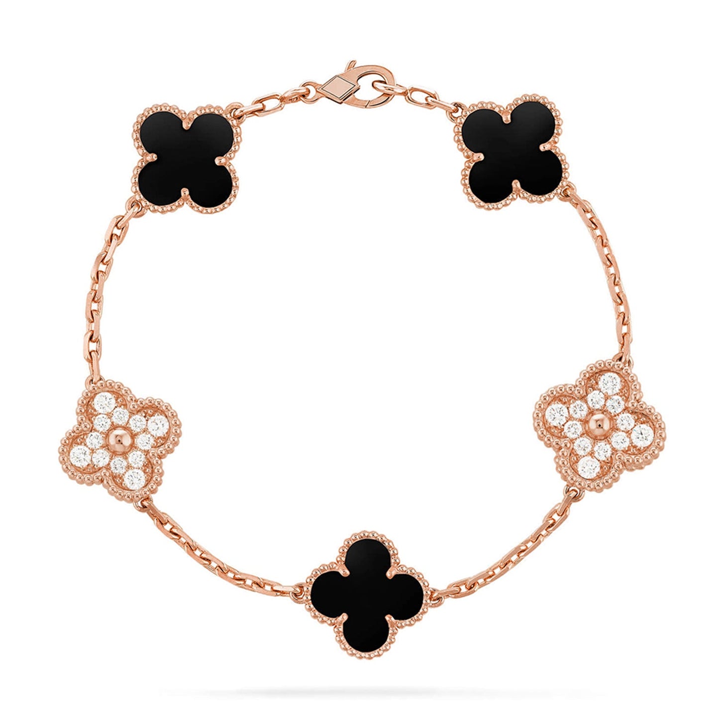 [BLUE TEARS] CLOVER 5 MOTIF ONYXS BRACELET COLLECTION