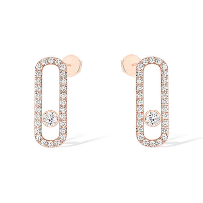 [Blue Tears Jewelry]MOVE UNO STUD DIAMOND PAVED EARRINGS