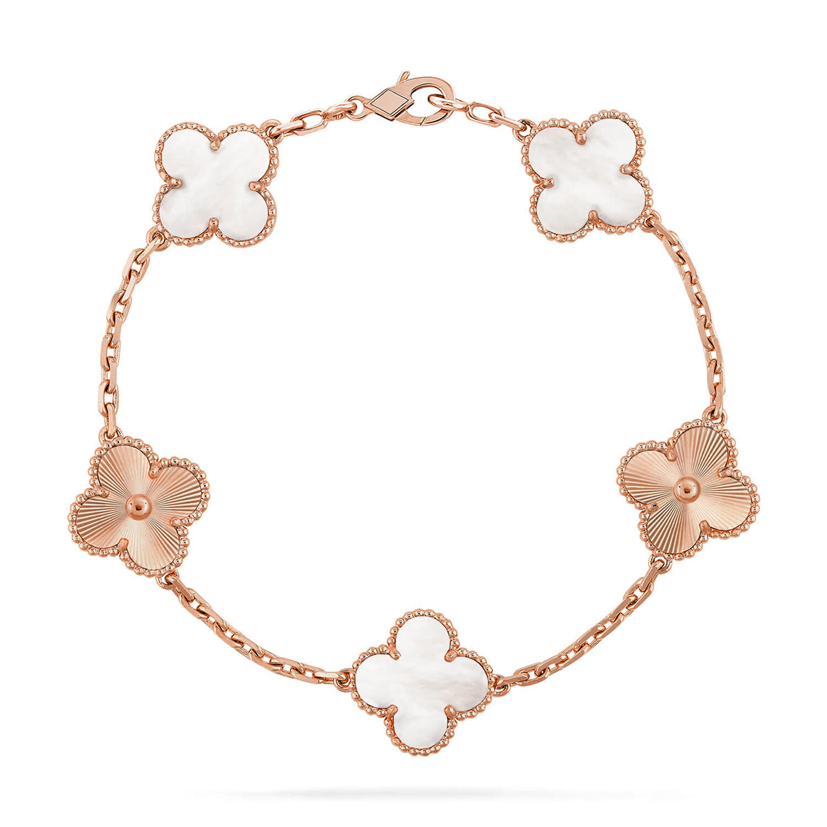 [BLUE TEARS]CLOVER WHITE PEARL MOP 5 MOTIF BRACELET COLLECTION