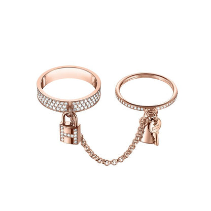 [BLUE TEARS]HM KELLY CLOCHETTE DOUBLE RING IN  WITH DIAMONDS