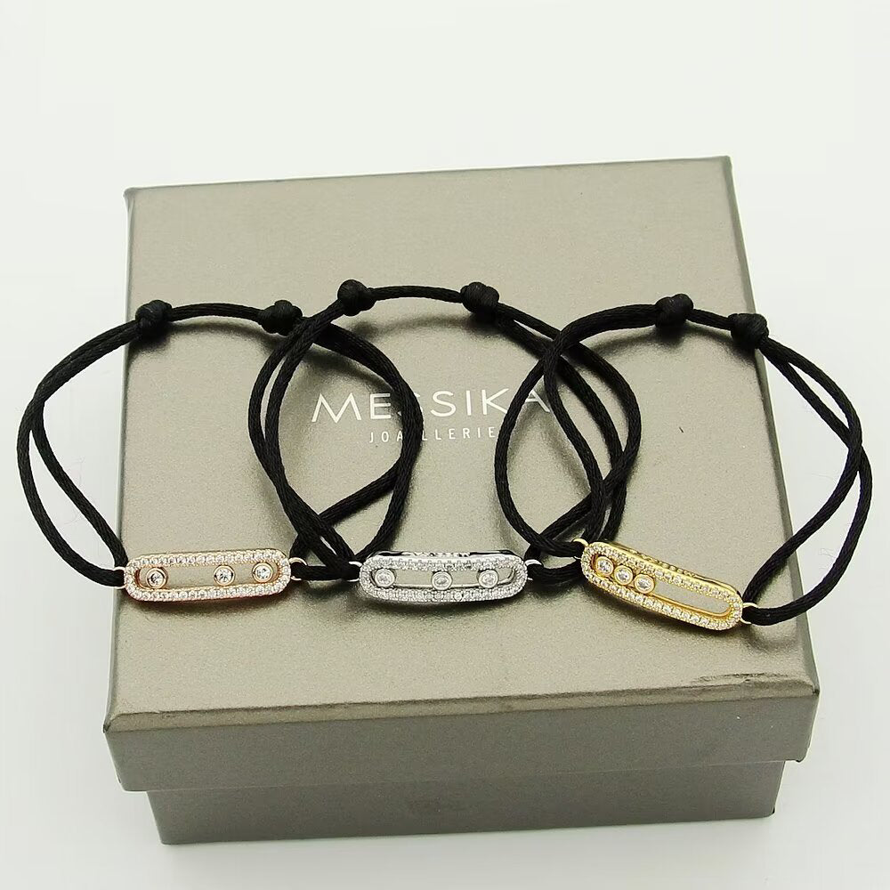 [Blue Tears Jewelry]Messika Care(s) pink cord pav¨¦ bracelet