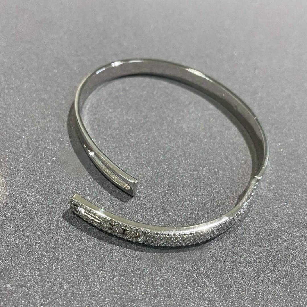 [Blue Tears Jewelry]Move Noa Rose Gold Pavé Diamond Bangle Bracelet