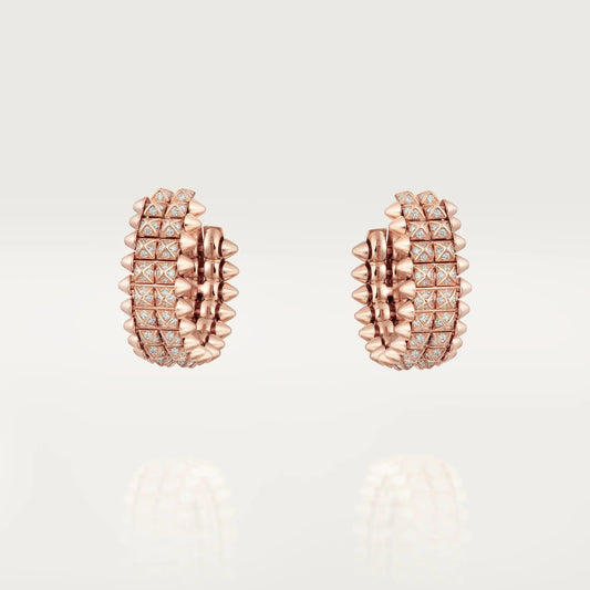 [Blue Tears Jewelry]CLASH 9.2MM FULL DIAMOND DOUBLE ROW EARRINGS