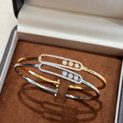 [Blue Tears Jewelry]Move Pav¨¦ Diamond Bangle Bracelet M