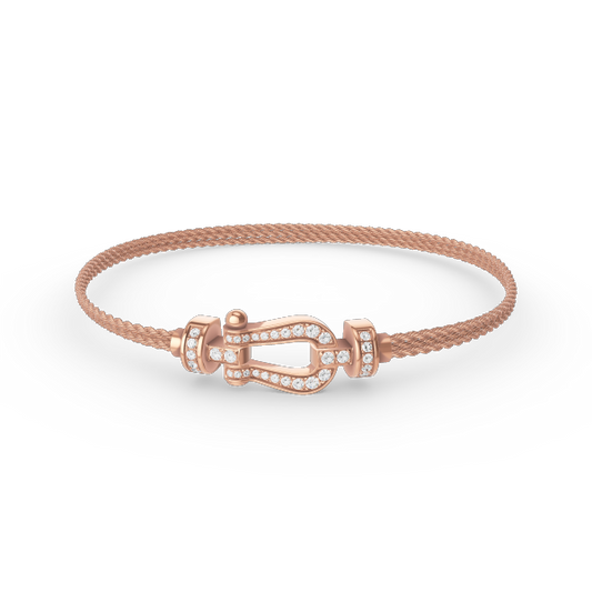 [BLUE TEARS]FORCE SMALL HORSESHOE  DIAMOND CHAIN ROPE BRACELET
