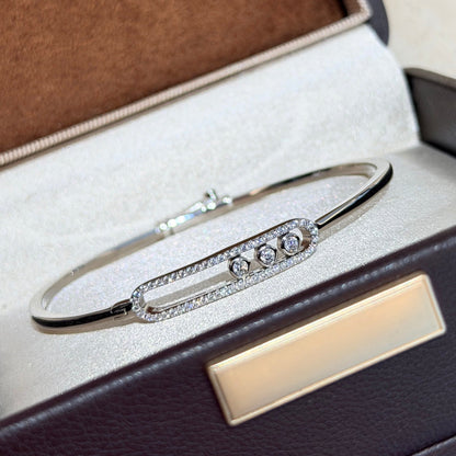 [Blue Tears Jewelry]Move Pav¨¦ Diamond Bangle Bracelet M