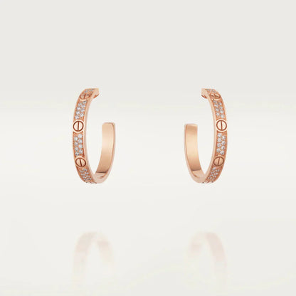 [BLUE TEARS]LOVE DIAMOND PINK GOLD HOOP EARRINGS