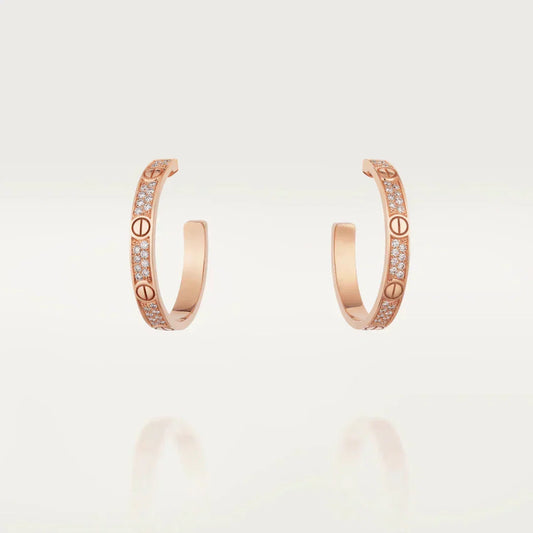 [Blue Tears Jewelry]LOVE EARRINGS 3.6MM DIAMOND PAVED