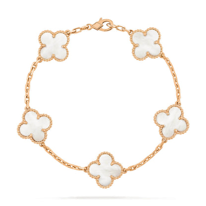[BLUE TEARS]CLOVER  5 MOTIF WHITE MOP BRACELET