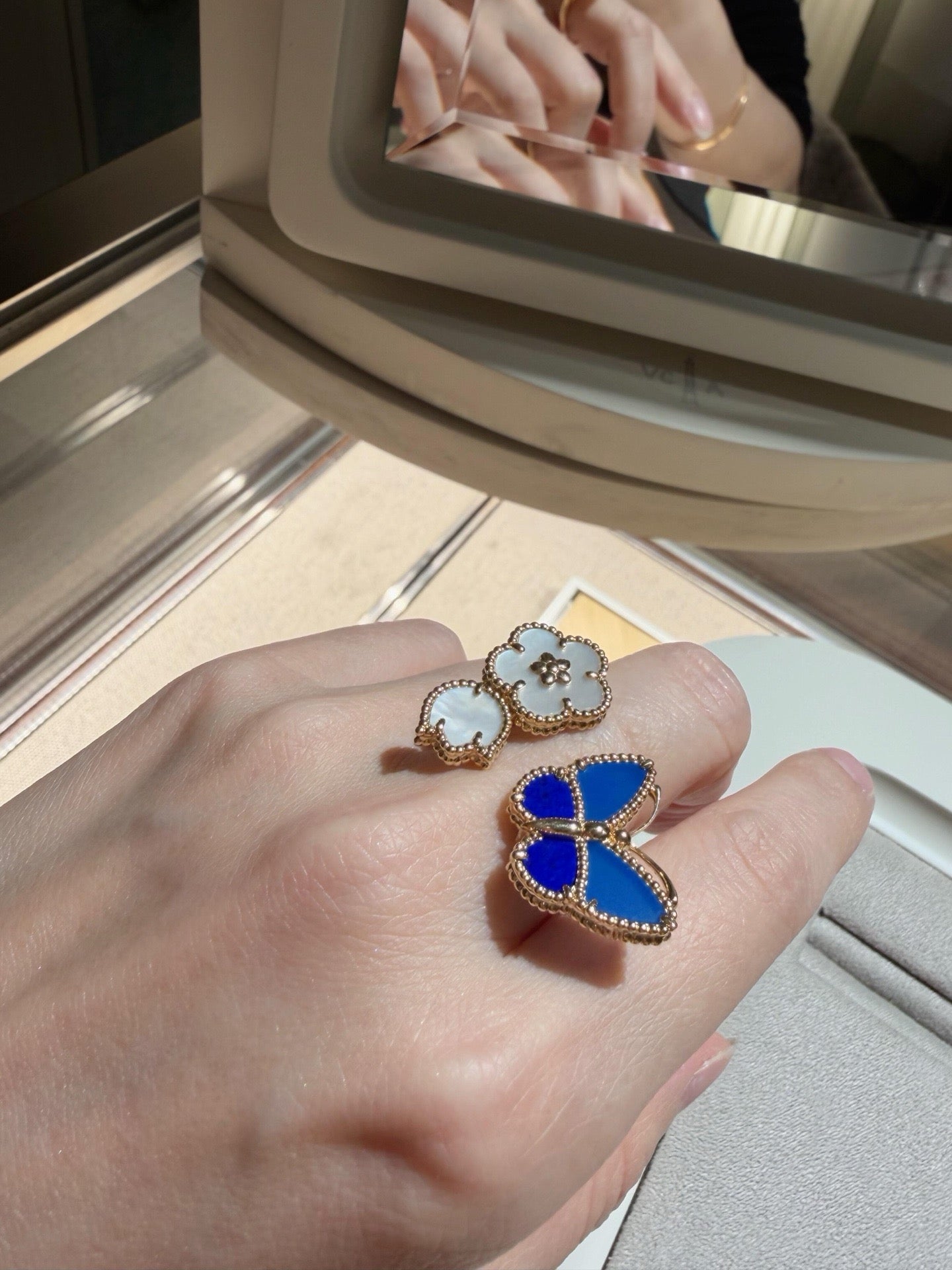 [Blue Tears Jewelry]LUCKY SPRING BUTTERFLY OPEN-FACE RINGS