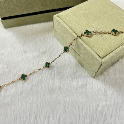 [BLUE TEARS]CLOVER 6 MOTIF MALACHITE BRACELET