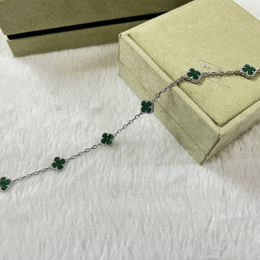 [BLUE TEARS]CLOVER 6 MOTIF MALACHITE BRACELET