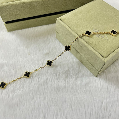 [BLUE TEARS]CLOVER 6 MOTIF  ONYXS BRACELET