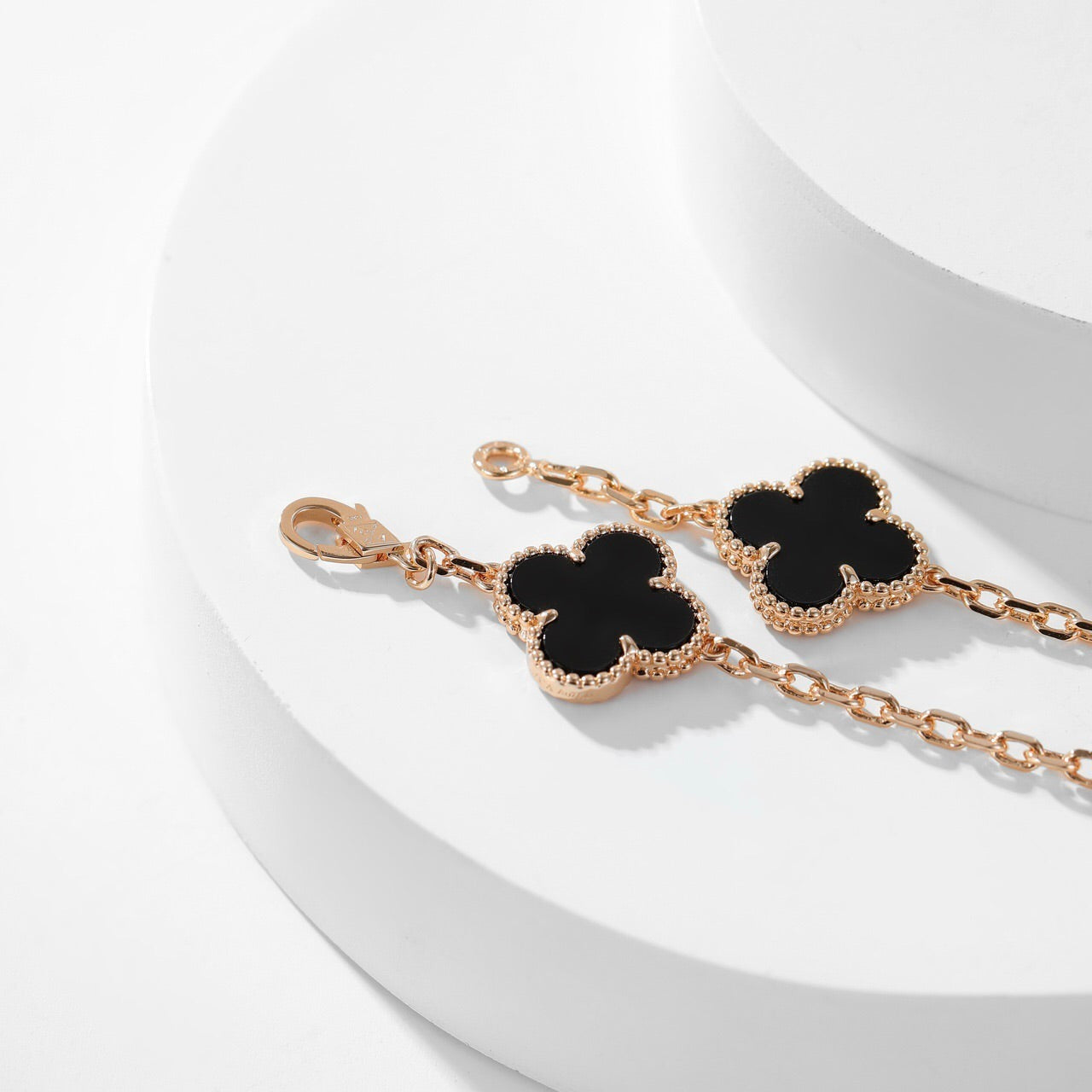 [BLUE TEARS]CLOVER 10 MOTIFS ONYX NECKLACE