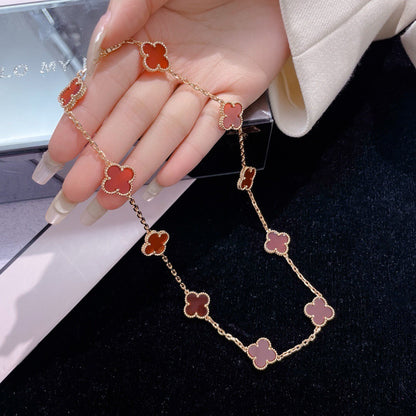 [BLUE TEARS]CLOVER 10 MOTIFS CARNELIAN NECKLACE