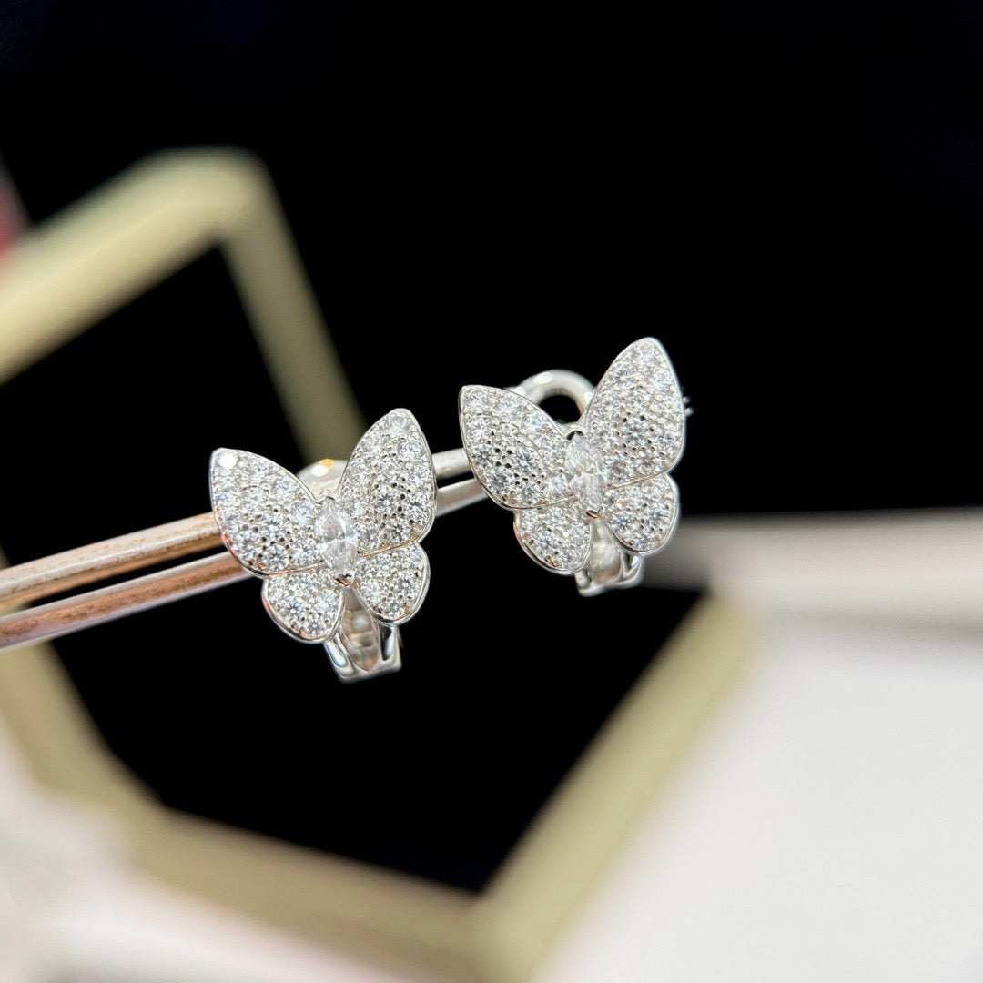 [BLUE TEARS]BUTTERFLY ALL DIAMOND EARRINGS