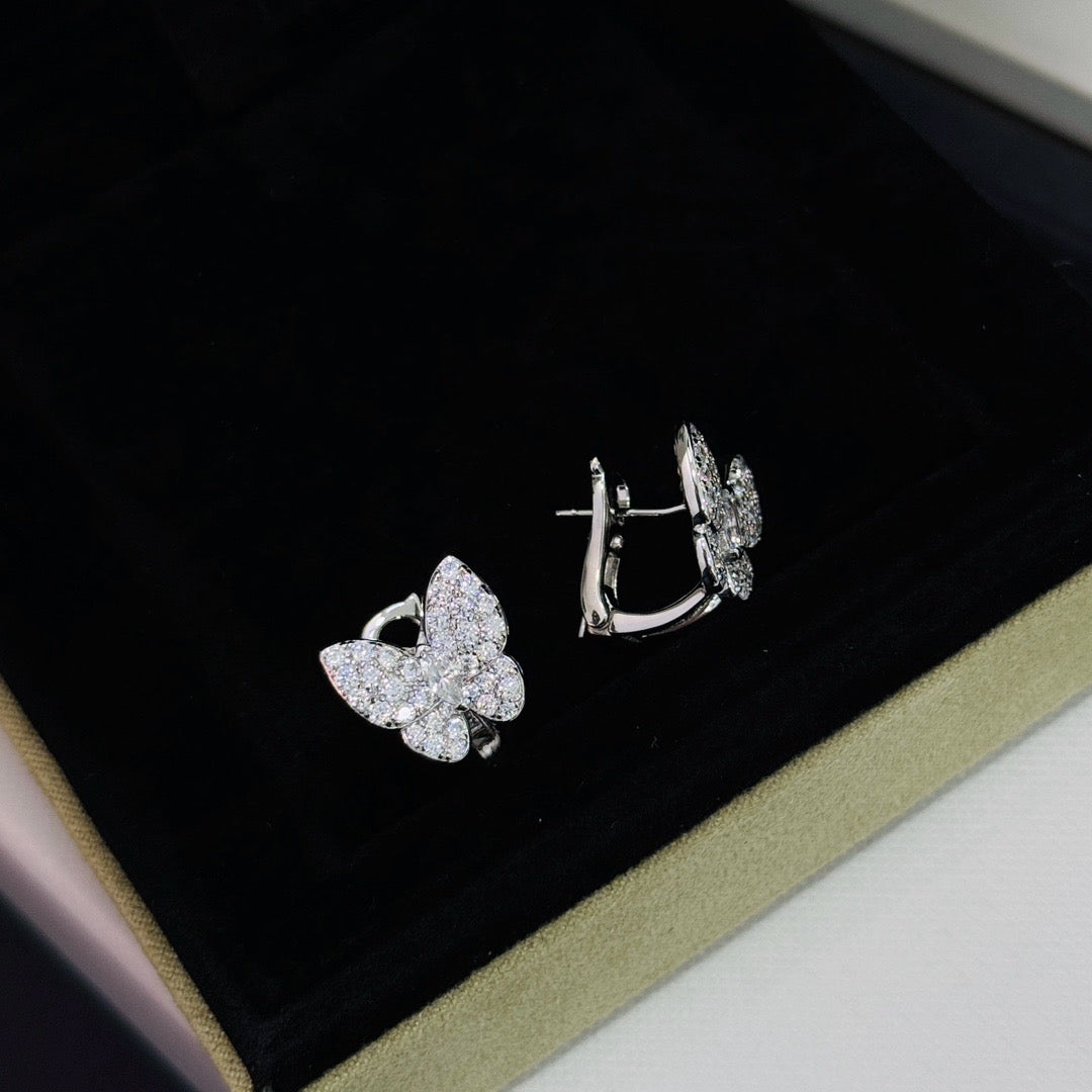 [BLUE TEARS]BUTTERFLY ALL DIAMOND EARRINGS