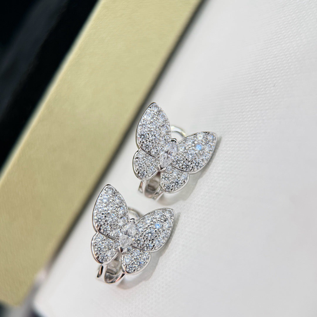 [BLUE TEARS]BUTTERFLY ALL DIAMOND EARRINGS