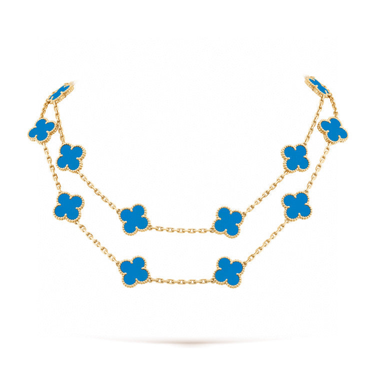 [BLUE TEARS]CLOVER 20 MOTIFS BLUE AGATE GOLD