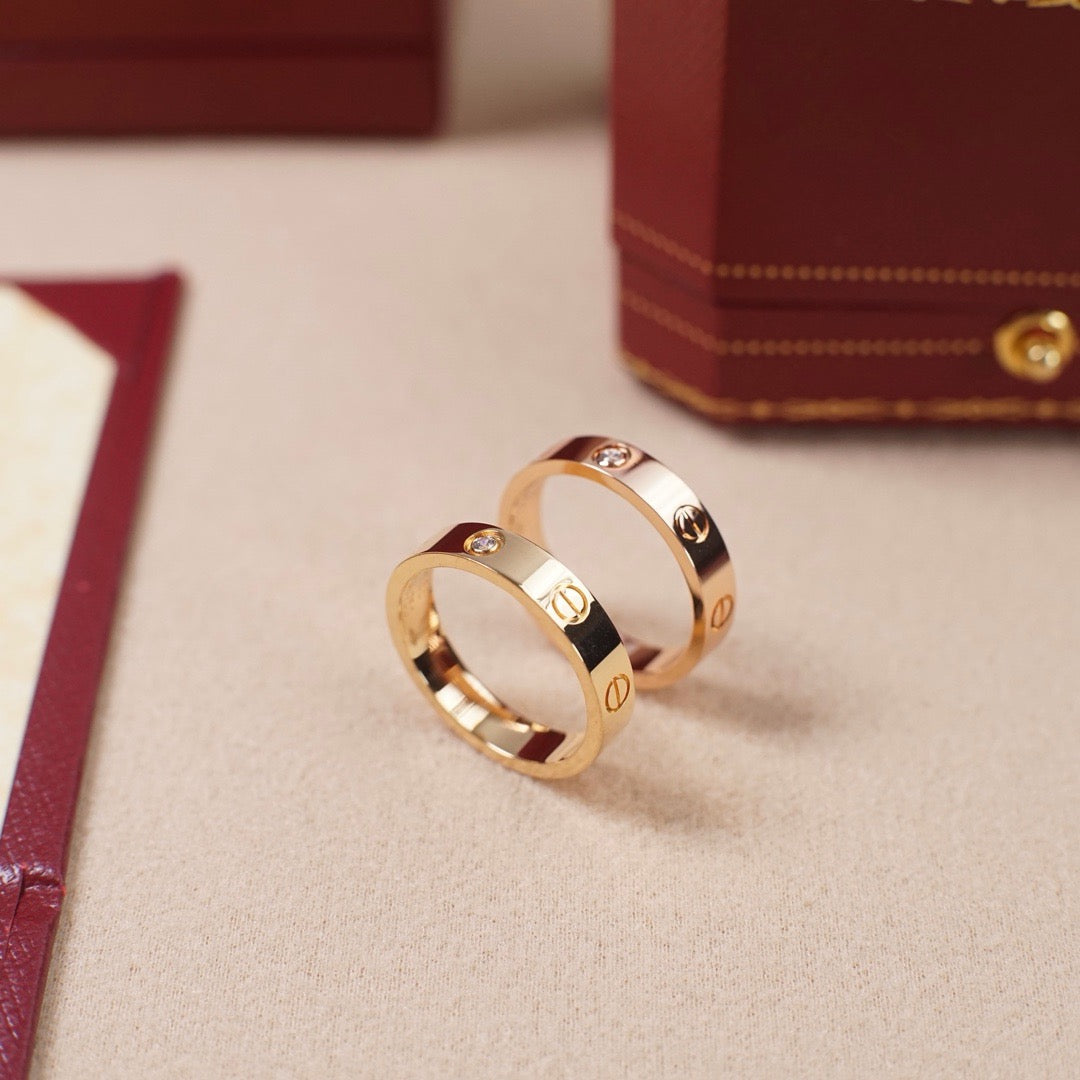[Blue Tears Jewelry]LOVE 4MM 1 DIAMOND RING