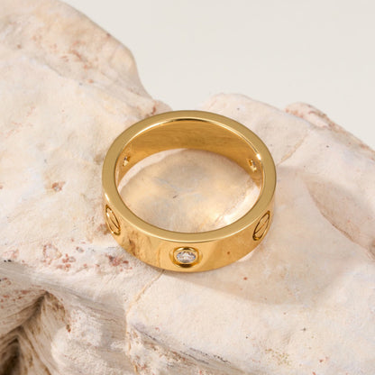 [Blue Tears Jewelry]LOVE 4MM 1 DIAMOND RING