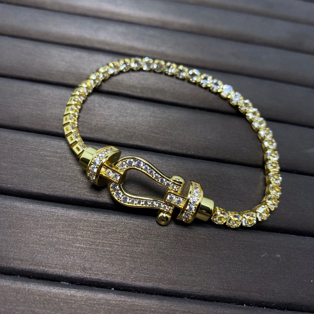 [BLUE TEARS]FORCE  HORSESHOE  DIAMOND TENNIS BRACELET