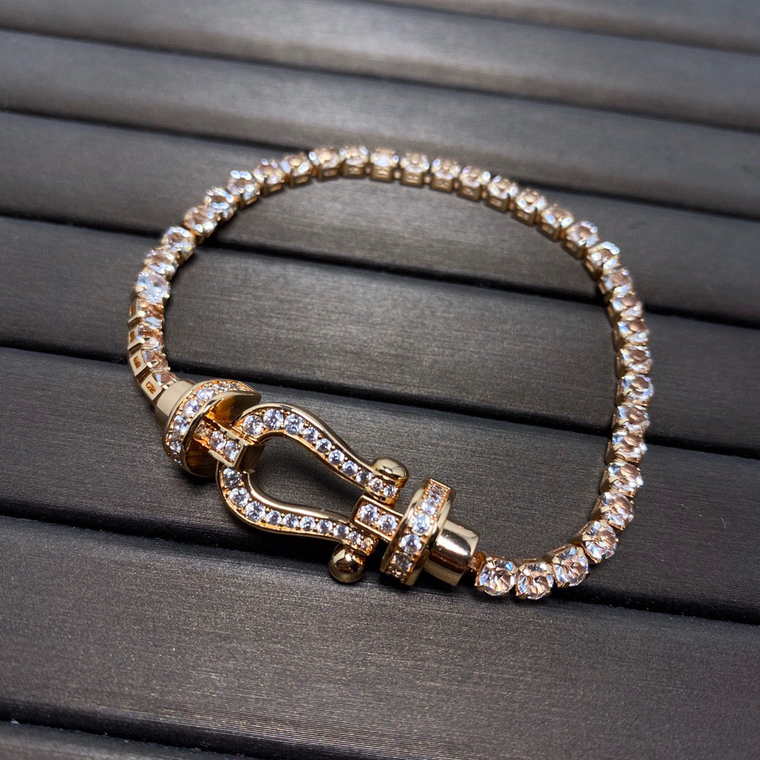 [BLUE TEARS]FORCE  HORSESHOE  DIAMOND TENNIS BRACELET