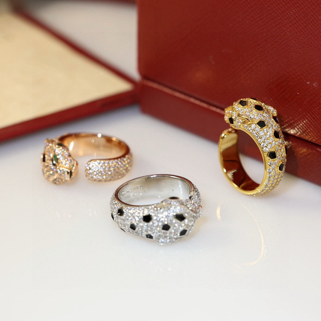 [Blue Tears Jewelry]PANTHERE SPOTTED FULL DIAMOND MEDIUM RING