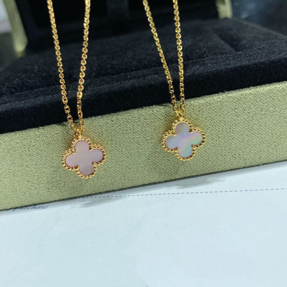 [BLUE TEARS]CLOVER 15MM PINK MOTHER-OF-PEARL SINGLE FLOWER NECKLACE