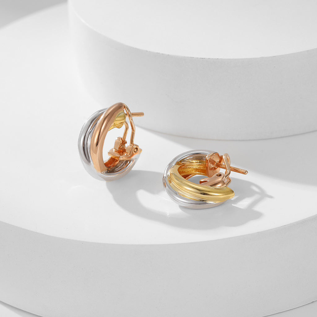 [Blue Tears Jewelry]TRINITY ON DIAMOND CLASSIC EARRINGS