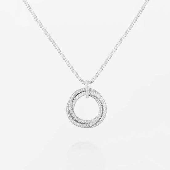 [Blue Tears Jewelry]TRINITY LARGE FULL DIAMOND  NECKLACE