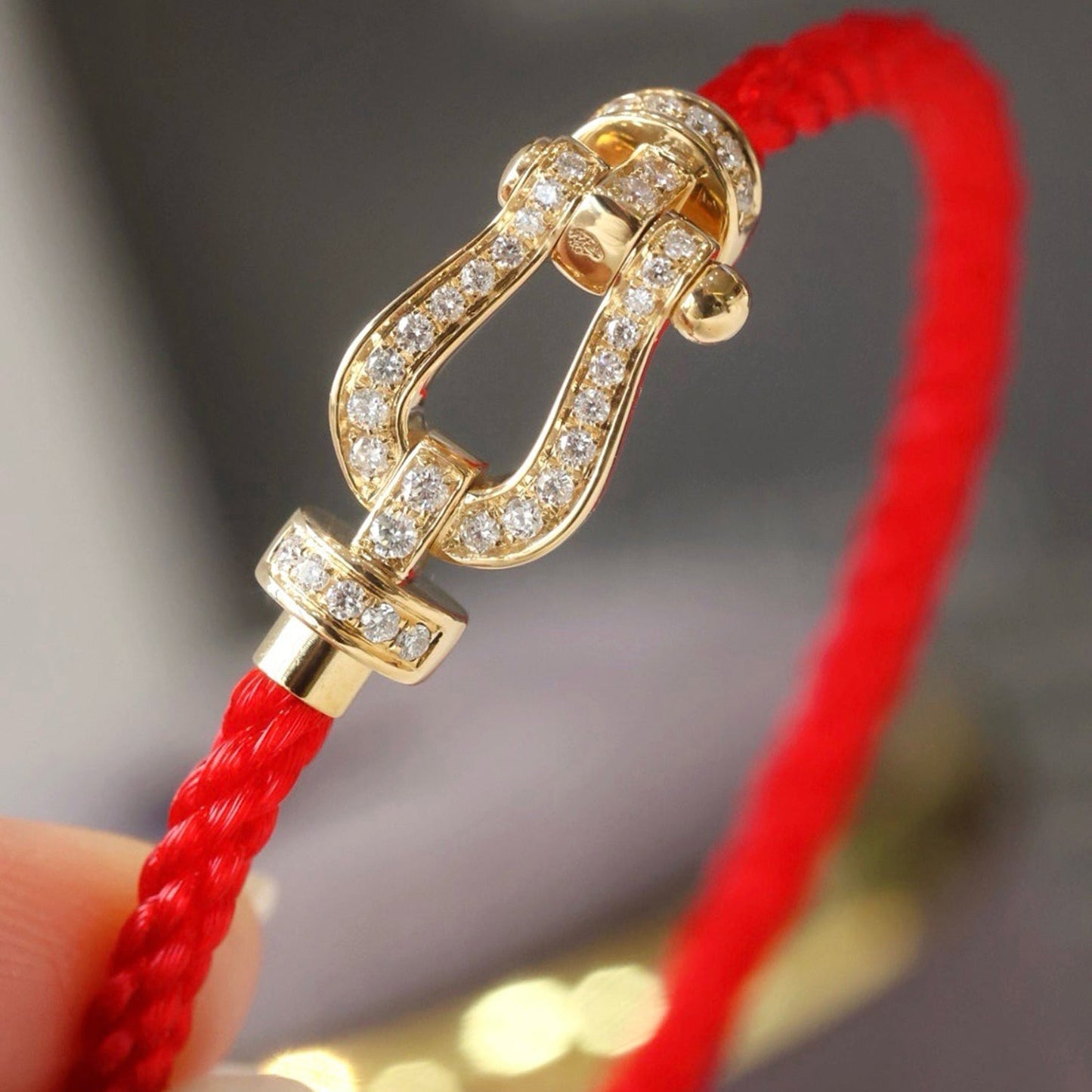 [BLUE TEARS]FORCE LARGE HORSESHOE FULL DIAMOND BRACELET ROSE GOLD