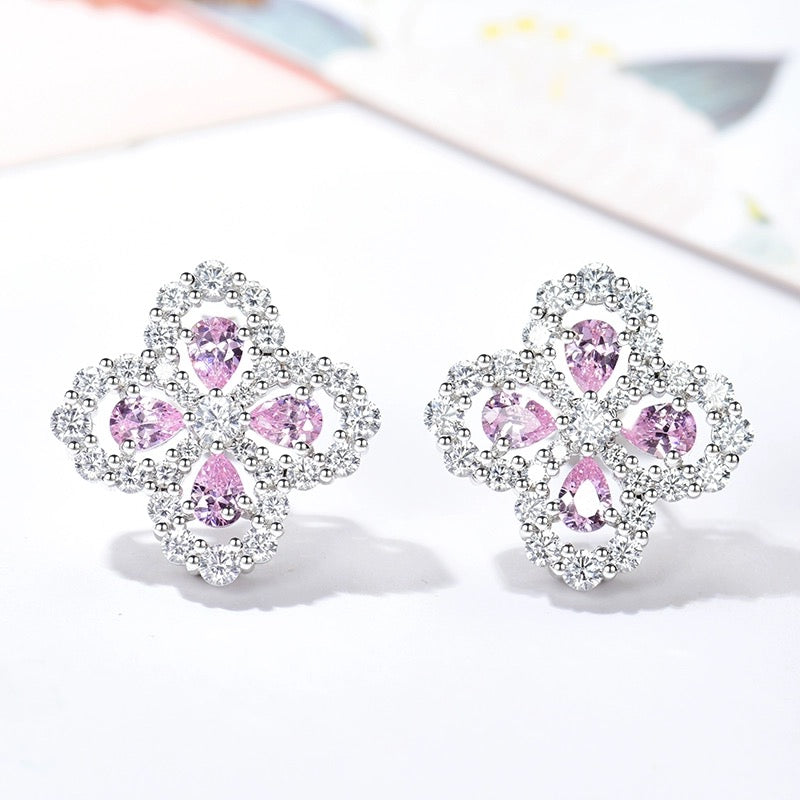 LOOP EARRINGS FULL MOTIF DIAMOND 16MM