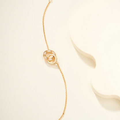 [Blue Tears Jewelry]LOVE DOUBLE RING FULL DIAMOND BRACELET
